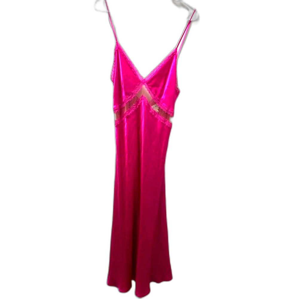Cami NYC Delfina Pink Midi Dress Sz Medium Silk Slip Lingerie Inspired Going Out